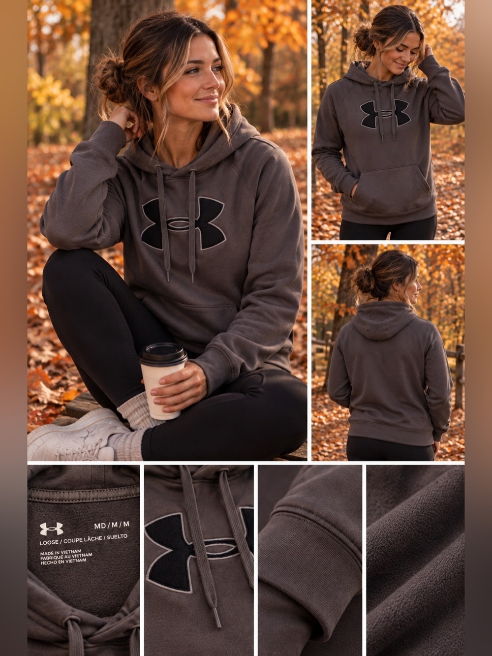 Under Armour Dark Gray Hoodie with Black Logo